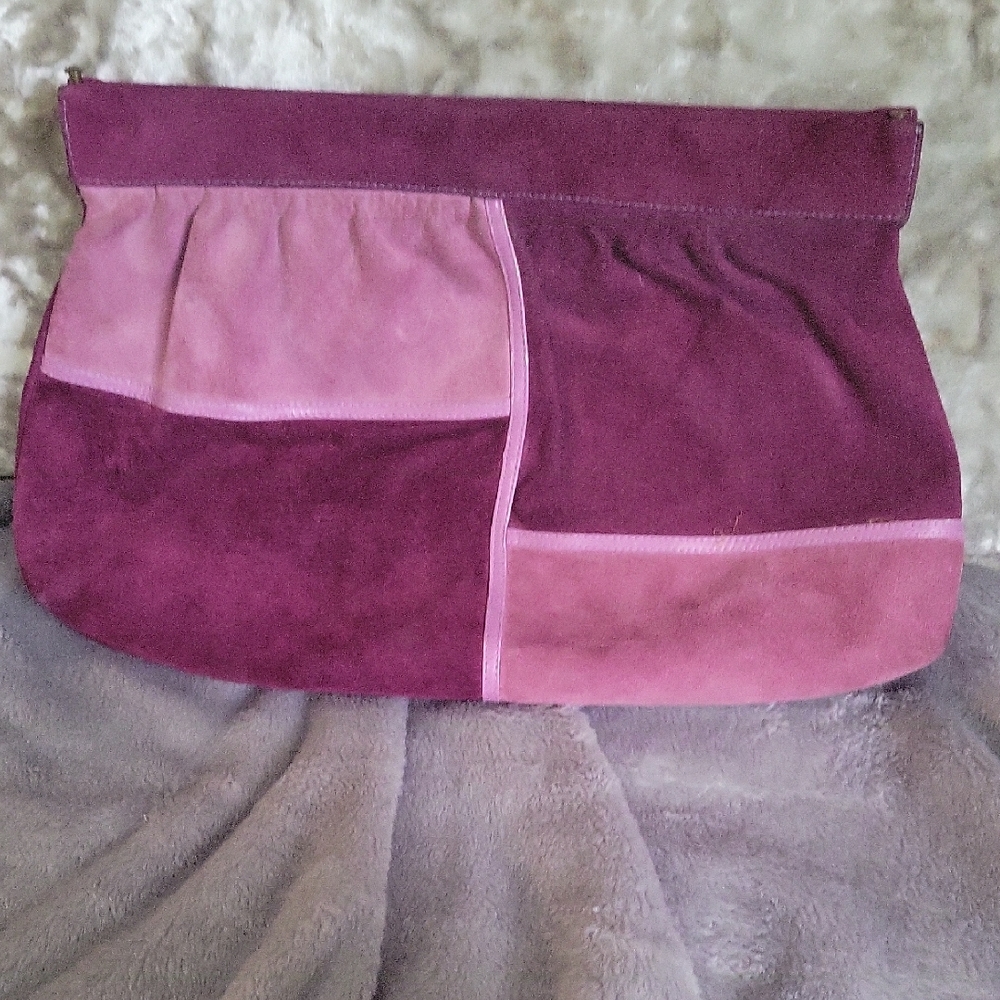 1970s Vintage! Suede Clutch - Unique